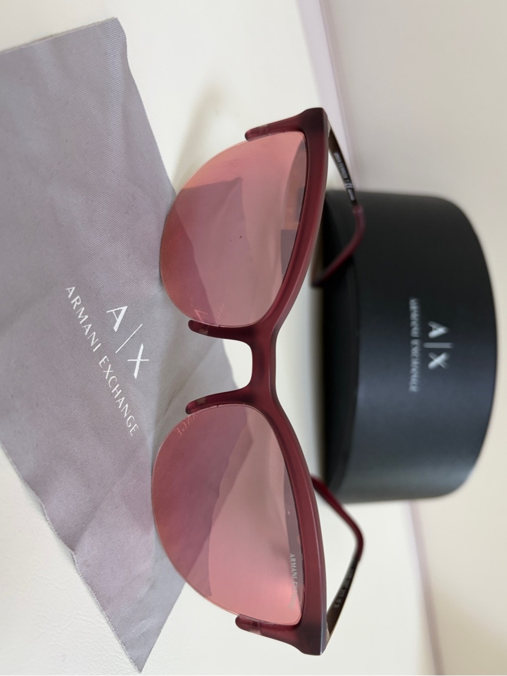 Armani Exchange Rose Pink Cat-Eye Sunglasses